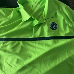NBA Neon Green Polo with Team Patch